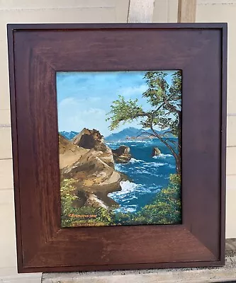 Vintage Oil Painting Of A California Seascape • $29.99