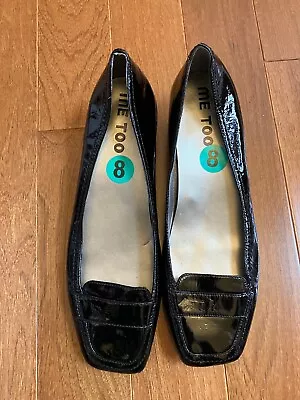 ME TOO Black Leather Slip On Abby Low Heeled WomensSize 8 M New With Tags No Box • $39.99