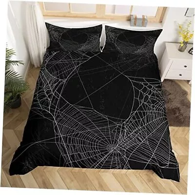  Bedding Set Black And White Comforter Cover Set For Full 80 X90  Spider Web • $57.71