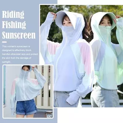 $10.34 • Buy Women Sun Protection Clothing Cool With Cap Uv Protection Cycling Riding{ E0F3