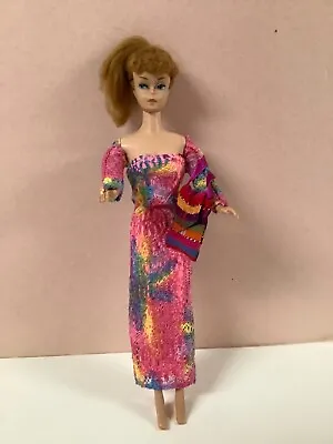 Barbie Bodycon Stretchy Cocktail Sheath Dress With Purse And Sleeves 70's Style! • $11