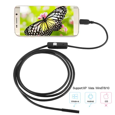 5.5 Mm LED USB Endoscope Borescope Inspection Tube Camera For Android Mobile CV • $12.69