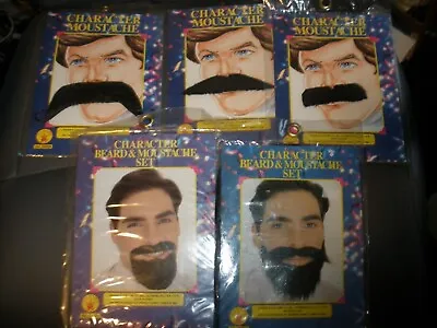 NEW Rubies Costume Men's Black Beard & Moustache Packs (YOU CHOOSE) • $11.70