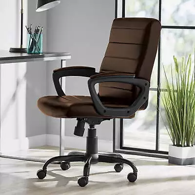 Modern Bonded Leather Mid-Back Executive Office Chair Computer Desk Task Chair • $127.50