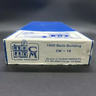 HO Scale Building Classic Miniatures 1900 Bank Building Unassembled Vintage NOS • $34.99