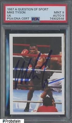 Mike Tyson Signed 1987 A Question Of Sport UK Boxing RC PSA 9 PSA/DNA 9 AUTO • $222.22