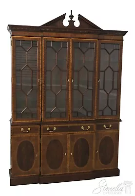 59100EC: COUNCILL CRAFTSMEN Banded Mahogany Breakfront China Cabinet • $2895