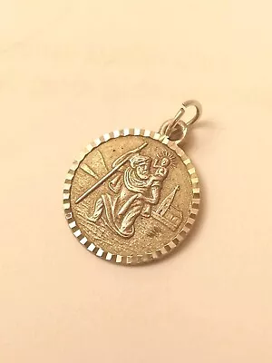 Sterling Silver St Saint Christopher Pendant Hallmarked 1.3g 14mm GIFT POUCH • £5