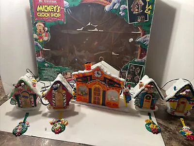 Vintage Disney Mr. Christmas 1993 Mickey's Clock Shop Holiday Music Tested 1990s • $65.99
