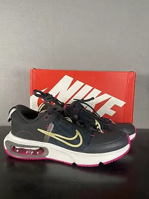 Nike Air Max Intrlk SE Girls Size 7Y Off Noir Gold Star Sneaker Shoe DJ0011-001 • $32.99