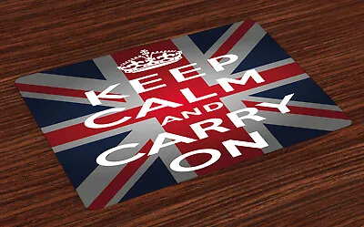 Union Jack Place Mats Set Of 4 Words Crown UK Flag • £16.99