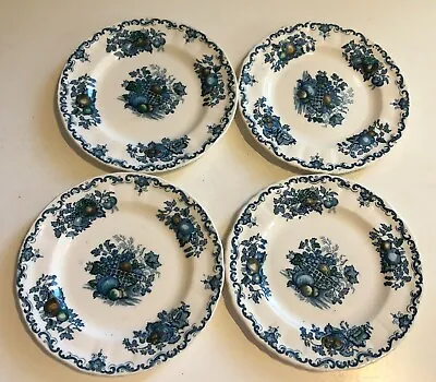 Mason's FRUIT BASKET BLUE MULTICOLOR Bread Plates Set Of 4 • $26.25