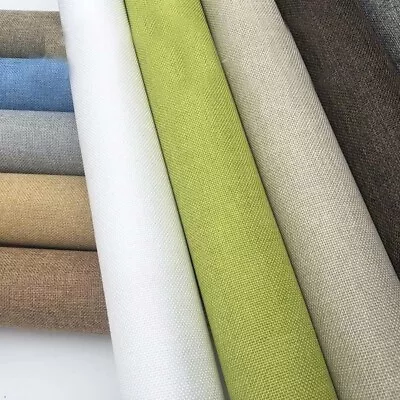 1M Linen Self Adhesive Fabric DIY Wallpaper Upholstery Crafts Furniture Stick On • £9.30