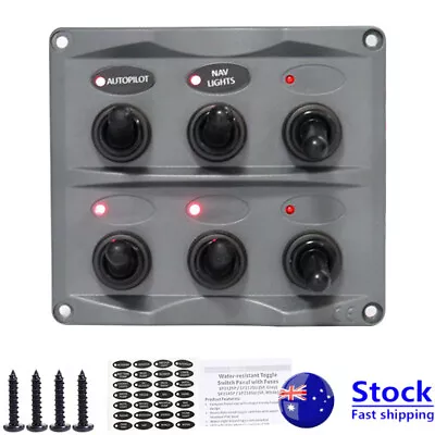 6 Gang Car Boat Truck Marine LED Rocker Switch Panel Toggle Control Waterproof • $52.99