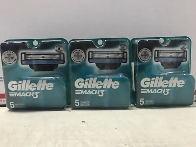 Gillette Mach3 Men's Razor Blades Refill Cartridges 15 Factory Sealed Fast Ship • $24.90