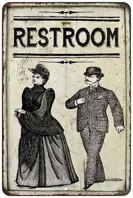 Restroom Sign Men & Women Vintage Look Chic Distressed Bathroom 108120020245 • $64.95