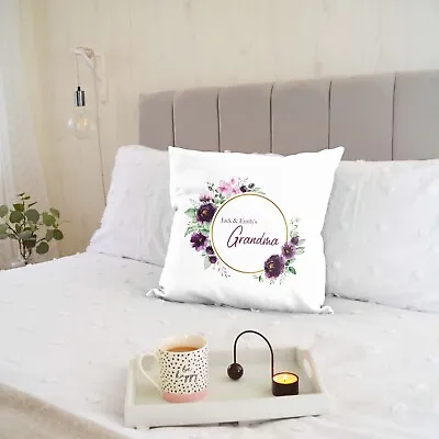 Rucomfy Personalised Floral Cushion 16  W/ Fibre Inner Mum Mummy Grandma Nan • £19.99