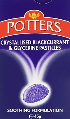 £3.70 • Buy Potters Potter's Crystallised Pastilles Blackcurrant & Glycerine - 45g