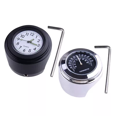 7/8  1  Motorcycle Handlebar Dial Clock & Thermometer Temp With Wrench Kit • $14.54