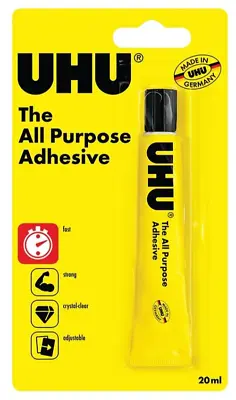 UHU All Purpose Adhesive Glue Strong Clear Bonding Art Craft DIY Home Tube 20ml • £3.65