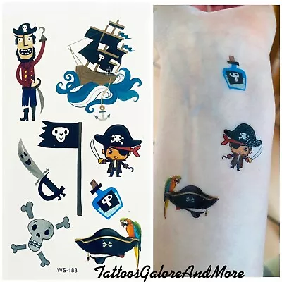 Mini Children's Pirate Temporary Tattoo Sailor Fancy Dress World Book Day • £2.85