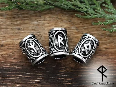 Viking Beard Beads Rune Hair Ring Celtic Dreadlocks Handcrafted Beard Jewelry • $14.99