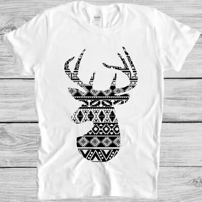 Aztec Deer T Shirt Vintage Stag Design Cool Gift Tee M17 • £6.35
