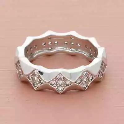 Victoria Wieck Sterling Silver Pave Diamonique Cz Band Ring Size 7 • $38.40