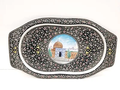 Minakari Hand Painted Enamel Persian Drink Tray Vintage • $18.95