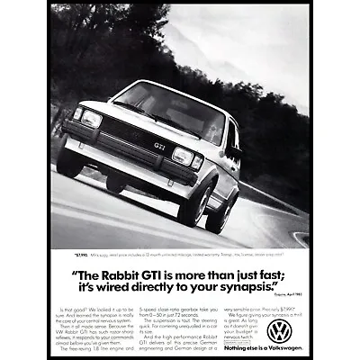 1984 VW Volkswagen Rabbit GTI Sport Hatchback Vintage Print Ad Wall Art Photo • $10.97