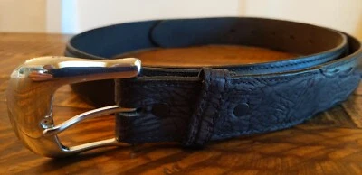 $24.22 • Buy Vintage 90s 1 1/4  TONY LAMA Western Men’s 42 Black Leather Print Black 0223L