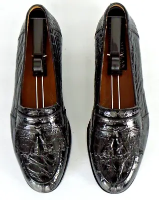 NICE! $1000+ MEZLAN PLATINUM Genuine Crocodile Alligator Loafers Boots Shoe 9 • $379.99