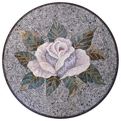 FL029 31.5  Flower And Leaves Medallion Marble Mosaic Art • $1029