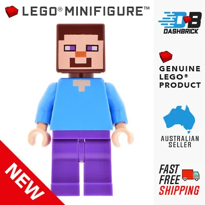 Genuine LEGO® Minifigure - Minecraft Steve - Brand New - FREE SHIPPING • $10.90