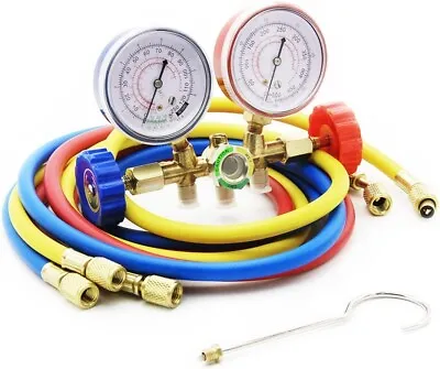  Air Conditioning Manifold Gauges Set A/C HVAC Service Diagnostic R12 R22 R502 • $34.89