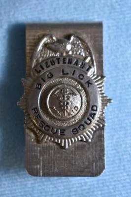 $14.95 • Buy Vintage Obsolete Wallet Badge Lieutenant Big Lick Rescue Squad, Roanoke VA