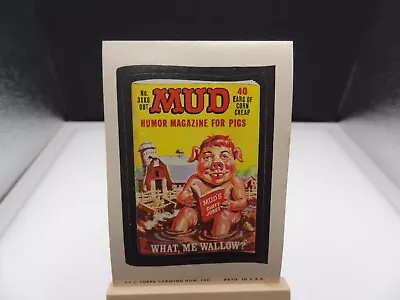 1974 Wacky Packages Series 11 Mud Magazine Sticker Tan Back • $4