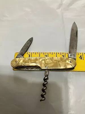 Vtg. Germamy Cracked Ice 2 Blade Corkscrew Pocket Knife • $20