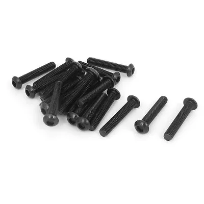 M6 X 35mm Alloy Steel Hex Socket Button Head Machine Screws Black 20 PCS • £10.79