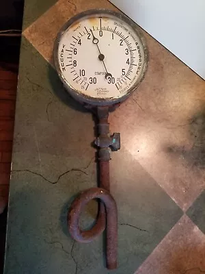 Antique Steam Gauge Jas. P. Marsh & Company Chicago With Pipe Connections 4.75 D • $140