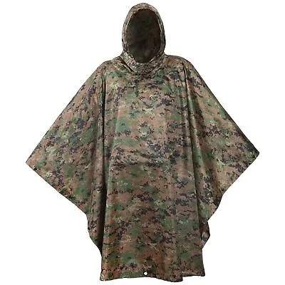 USGI Industries Military Style Poncho Multi Use Rip Stop Camouflage Rain Poncho • $78.39