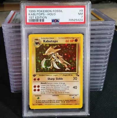 $60 • Buy PSA 7 NM - Kabutops 9/62 1ST EDITION 1999 Fossil Set HOLO RARE Pokemon Card