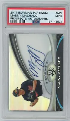 2011 Bowman Platinum Prospect Autograph Manny Machado Auto PSA 9 #BPA-MM • $299.99