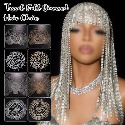 £13.19 • Buy Long Fringed Rhinestone Hair Chain Headband Crystal Wig Chain Headwear Headpiece