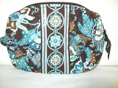 Vera Bradley Java Blue MAKE-UP Cosmetic Toiletry Bag Lined 7 X 6 X 2 NWOT • $11.99