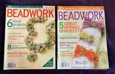 Beadwork Magazine Back Issues Lot Of 2 Beads Beading Jewelry 2008 2009 • $4