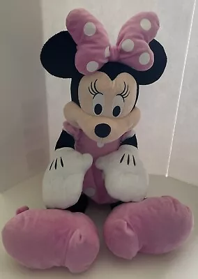 Minnie Mouse Large Jumbo Plush 27  Doll Disney Store Pink Polka Dot Dress • $24.99