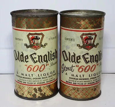 2 Group Olde English 600 Flat Top Beer Cans • $3.25