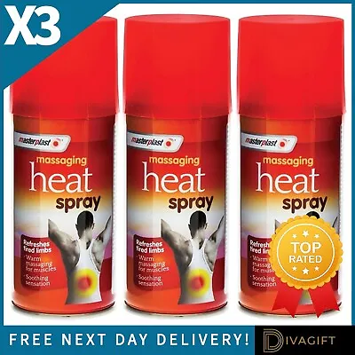 £8.99 • Buy 3x 150ml Deep Heat Spray Massaging Instant Muscle Sports Injury Back Pain Relief
