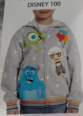 Disney Store 100 Years Boys Disney Characters Zipper Jacket (Size 5) Gray Hoodie • $14.99